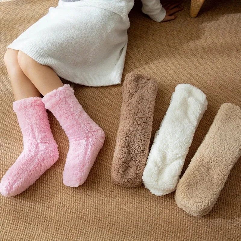 Thickened Winter Woven Thermal Cashmere Socks Floor Socks Women's Carpet Home Plus Socks Velvet Sleep Socks Slippers Leg Cover 5