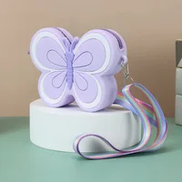 Lovely Bow Children's Silicone Shoulder Bags Cute Butterfly Shape Baby Girls Crossbody Bag Candy Color Kids Small Coin Purse 가방 2