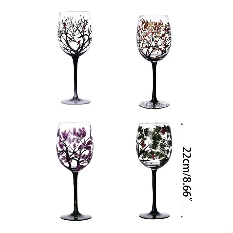 G92C Four Seasons Tree Wine Glasses Gift for Birthdays,Wedding,Valentines Day