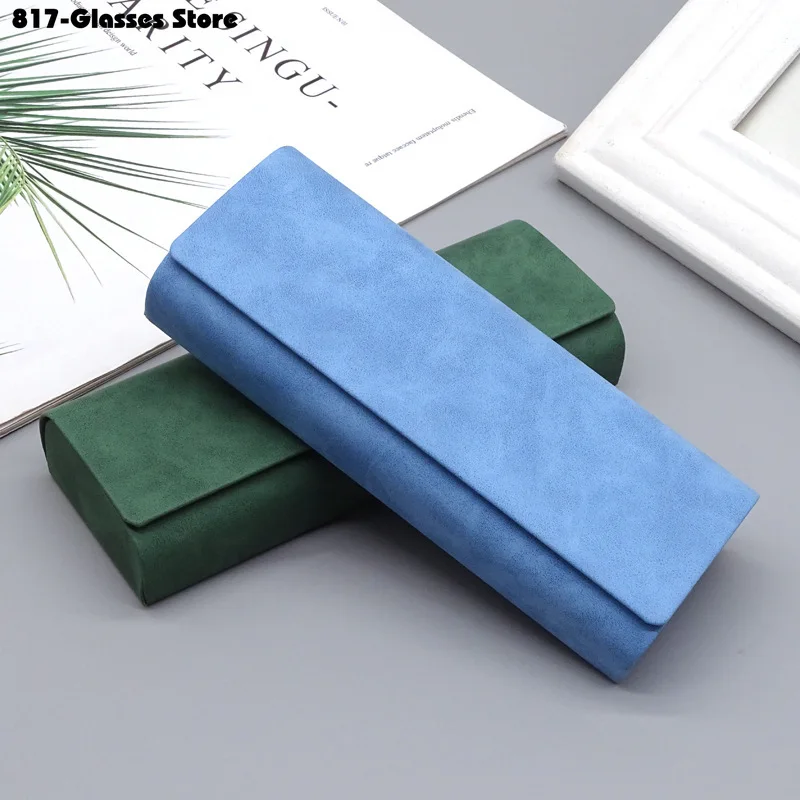 Simple Leather Eyewear Case Optical Retro Myopia Glasses Sunglasses Storage Box Fashion for Men and Women glasses case glasses storage bag zipper eyewear box