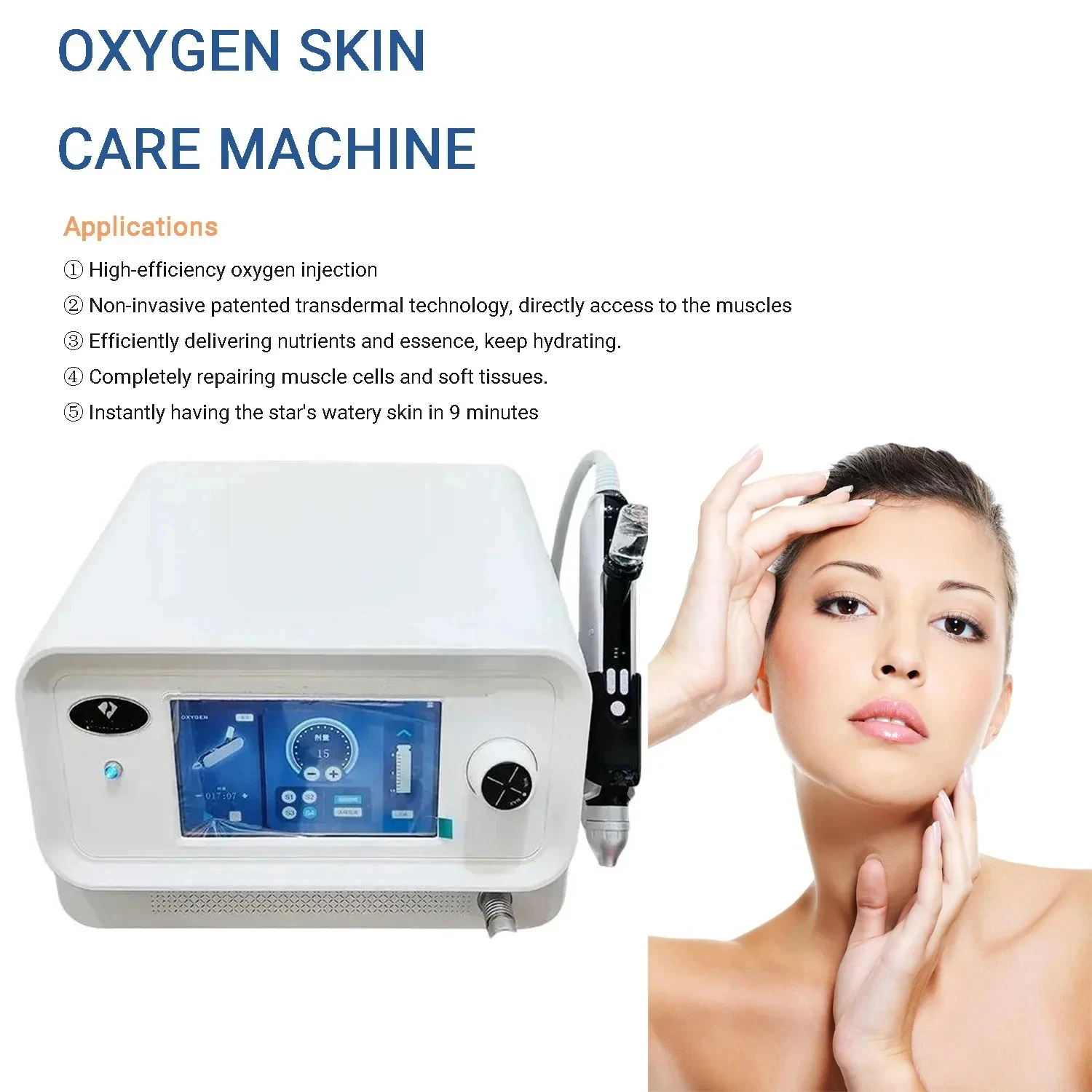 

2024 Newest Portable 4 Bars Water Injection Gun Hydro H2O2 Water Jet Facial Machine For Skin Lifting Beauty Device
