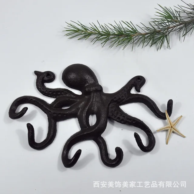 Cast Iron Octopus Hook Patio Wall Decoration Hook Octopus Wall Decoration  Wall Hook Garden Decoration Garden Tool Storage - AliExpress