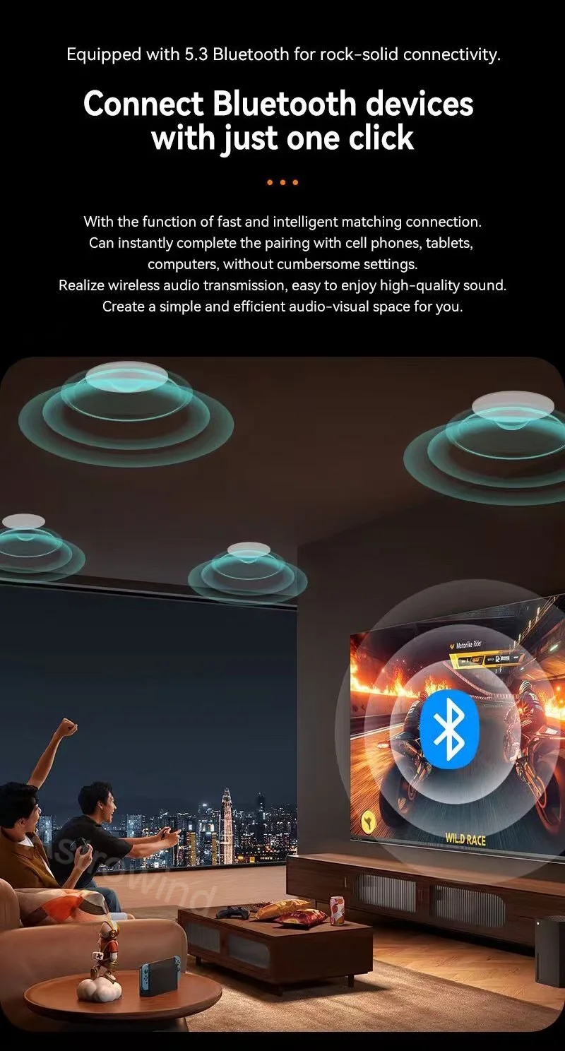 Colunas de teto bluetooth sem fios para áudio de casa_voghion.com