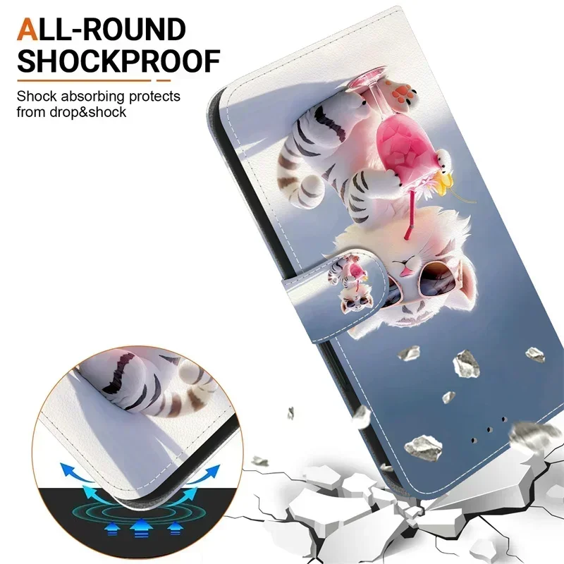 Adorable Cartoon Leather Wallet Book Cover Phone Case