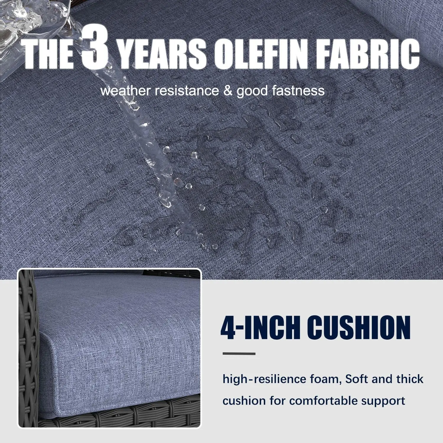 10 Pieces Outdoor Patio Furniture Set with Fire Pit Table, Rattan Wicker Sectional Swivel Rocker Chairs Sets