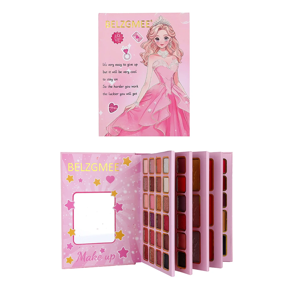 78 Colors 5 Pages Princess Eye Shadow Palette Book Glitter Highlight Eyeshadow Palette Professional Makeup for Eyes