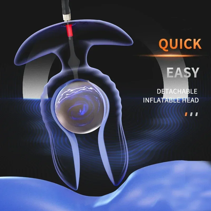 Inflatable Anal Vibrator Wireless Remote Silicone Ball Masturbator Prostate Massager Adult Sex Toy for Man Expander Buttplug 18+