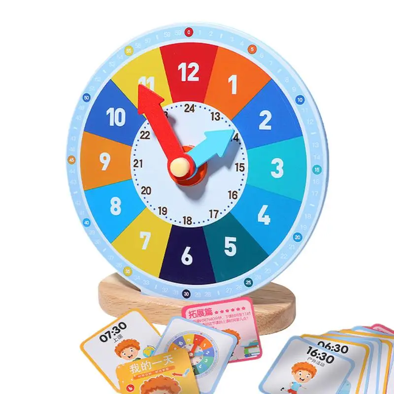 

Wooden Learning Clock Model Teaching Aid For Kindergartner Children School Clever Board Toy Kids Montessori Wooden Clock Toys