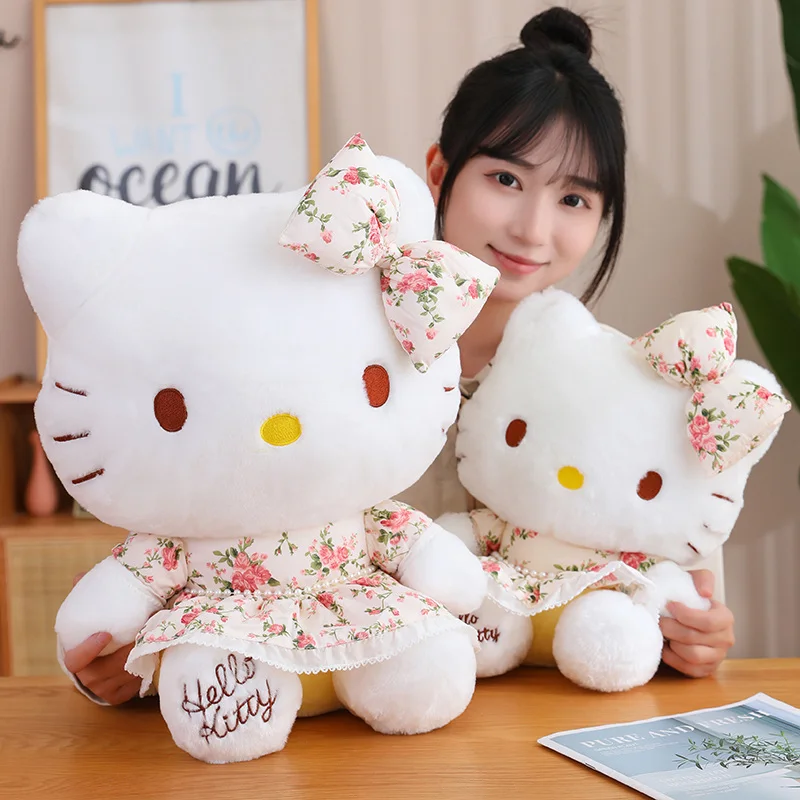 Sanrio Plush Big Size Lovely Flower Hello Kitty Peluche Plush Kawaii Toy Kid Gift