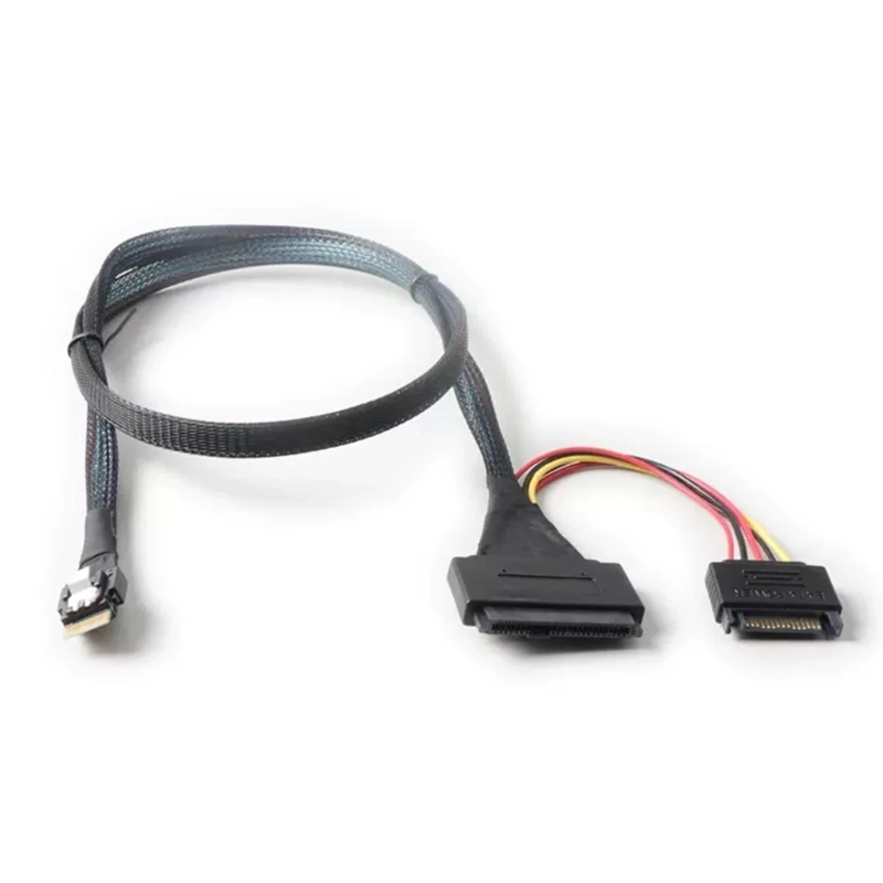 

Переходной кабель PCIE4.0 SlimSAS SFF8654 4i — SFF8639 U.2 со шнуром питания