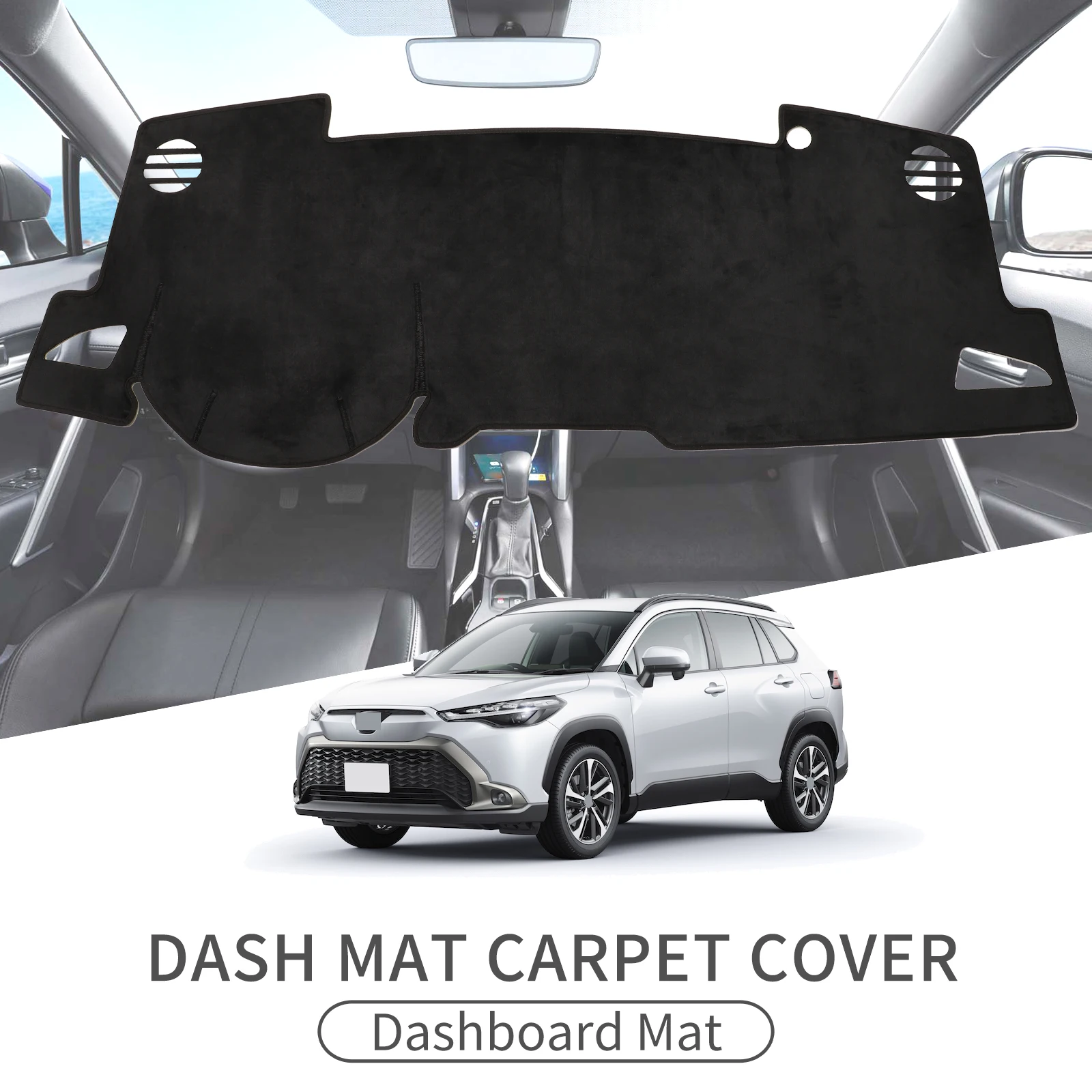 

Smabee Dashmat Dash Mat for Toyota Corolla Cross Without HUD Anti-Slip Dashboard Cover Pad Sunshade Carpet Car Accessories