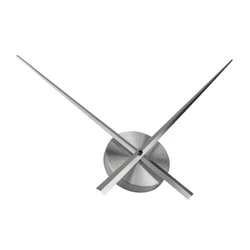 Modern Large Wall Clock with Silent DIY Movement and Long Hands (Silver)