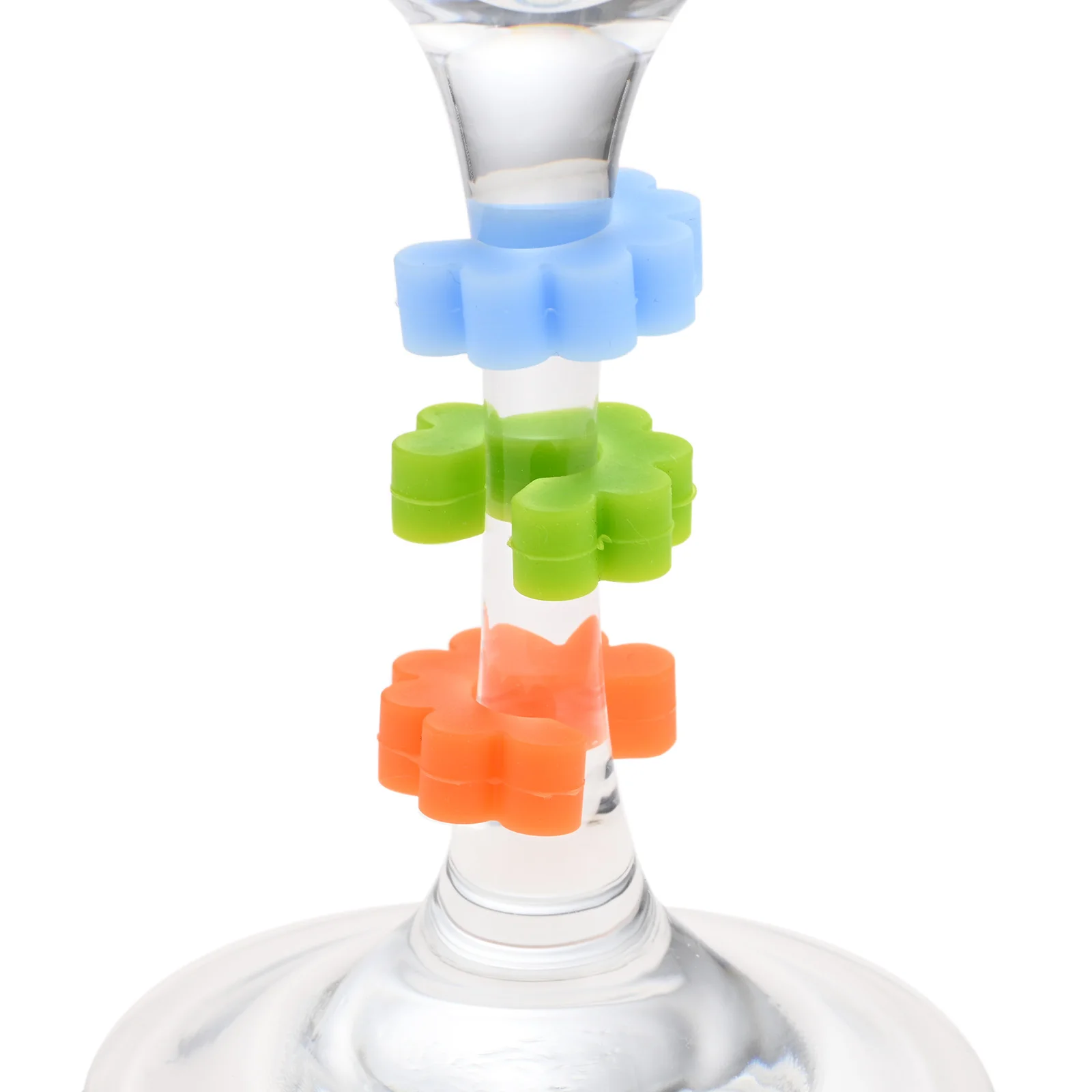 12 Pcs Wine Glass Charms Markers Round Flower Shape Wine Glass Recognition Ring Tags Party Weddings Bar Banquet Supplies
