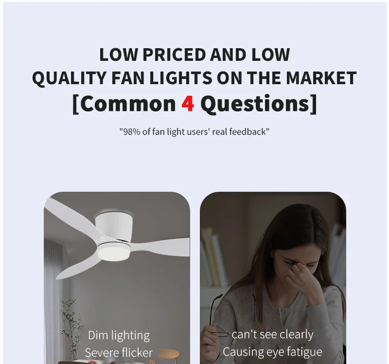 Description Picture 5 of itemXINGOO Ceiling Fan White Low Floor Ultra Thin 17cm DC Ceiling Fan With Remote Control Simple Ceiling Fans With Light