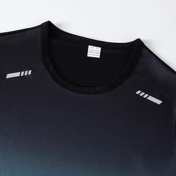 2-Piece المراهقين للبالغين الوالدين والطفل التجفيف السريع قصيرة الأكمام بدلة رياضية الرجال عادية الجولة الرقبة قميص مرونة الخصر بانت - Image 6