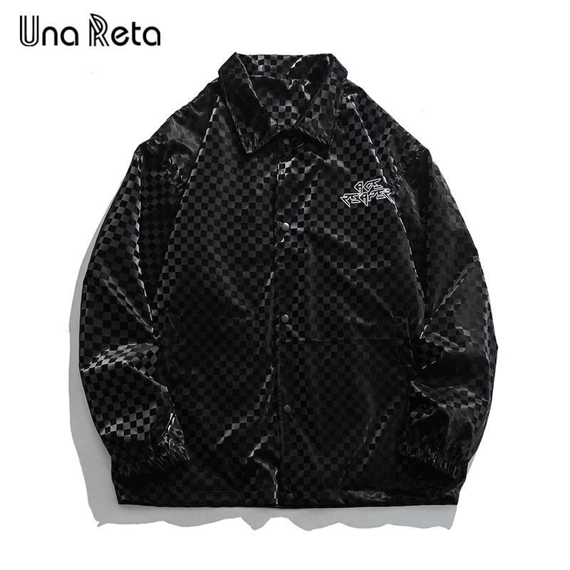 

Una Reta Men Jacket New Men Clothing Streetwear High quality Single-breasted Jacket Oversized Hip hop Print Light Coats Men