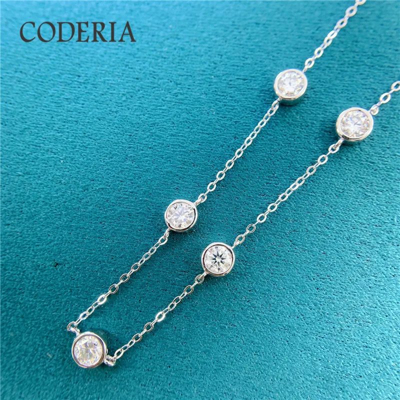 RealSterlingSilverS925MossaniteNecklaceDColor25CaratVVS1