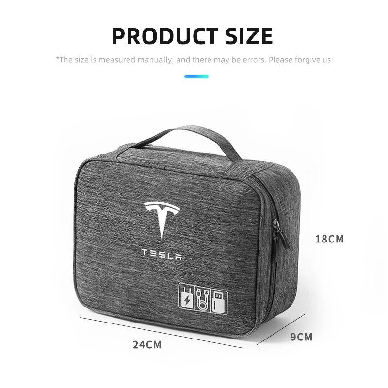 Car Logo Travel Cable Digital Electronic Storage Bag For Tesla Model 3 Y S X Cybertruck Juguete Roadster Coil Bonina Accessories 6