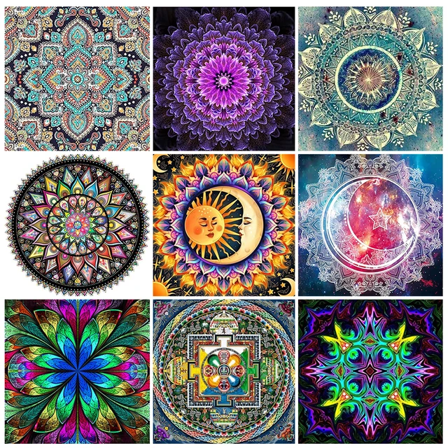 5d Diy Diamond Painting Full Drill Resin Mandalas  Mandala Flower Diamond  Painting - Diamond Painting Cross Stitch - Aliexpress