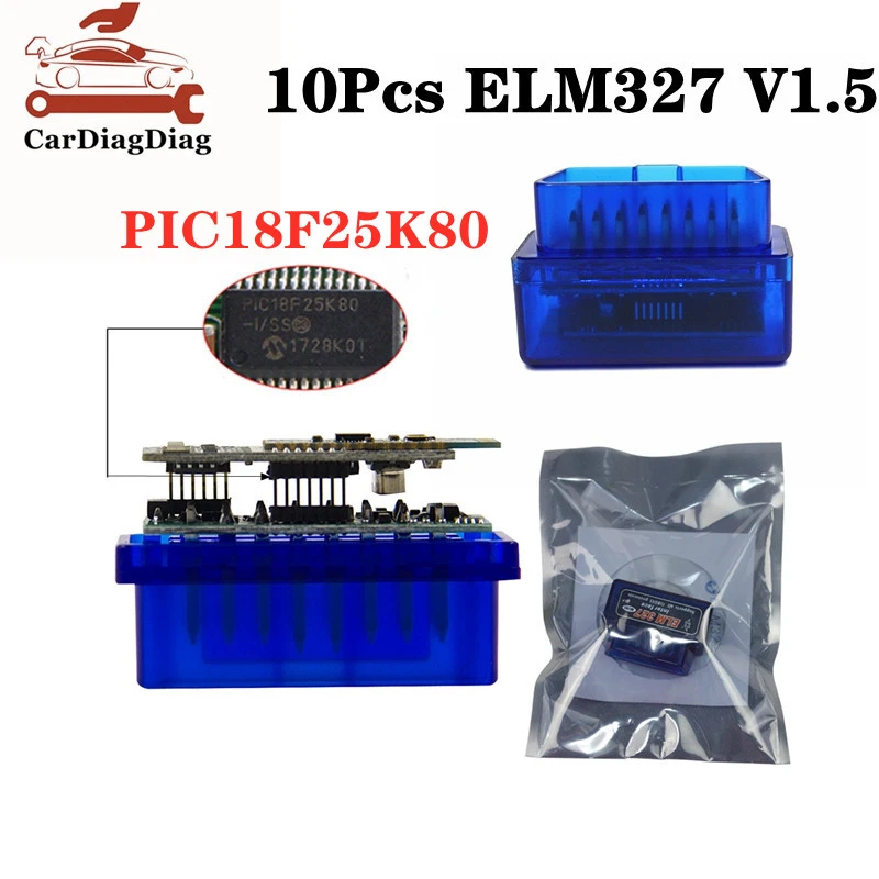 2021 Bluetooth 2 PCB ELM327 V1.5 PIC18F25K80 Chip Car OBD2 Interface Code Reader Works on Android Scan Tool car battery trickle charger