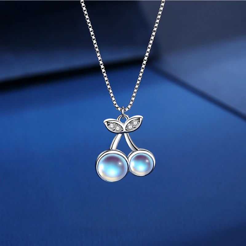 

Женское Ожерелье-Вишня из серебра S925 пробы, милое игривое универсальное женское модное нежное дизайнерское ощущение в стиле INS, маленький свежий