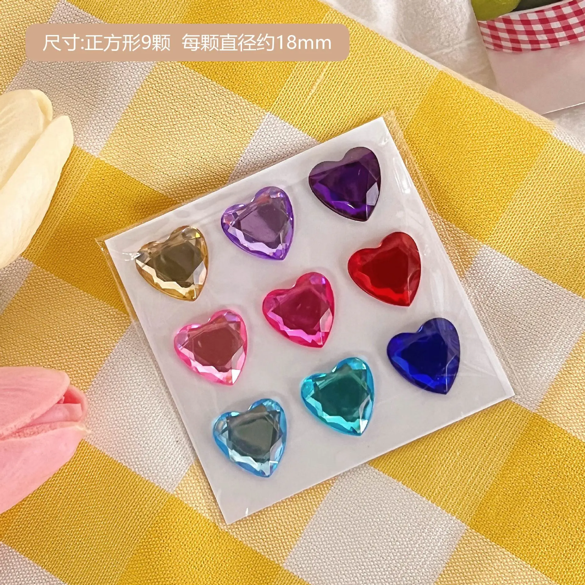3D Crystal Heart Shining Stickers for DIY Crafts and Journaling