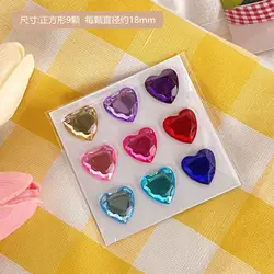 3D Crystal Heart Shining Stickers for DIY Crafts and Journaling (9pcs)