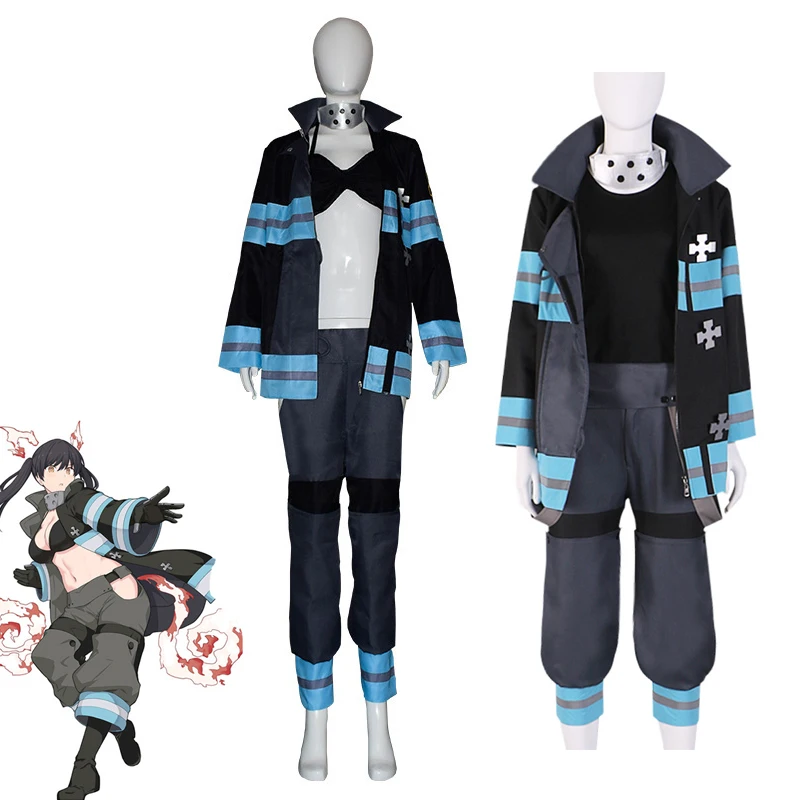 Костюм для косплея Аниме Манга пожарная сила котацу Тамаки Костюм Униформа Пожарника женский пиджак брюки жилет костюм на Хэллоуин Костюм для косплея Аниме Манга пожарная сила котацу Тамаки Костюм Униформа Пожарника женский пиджак брюки жилет костюм на Хэллоуин