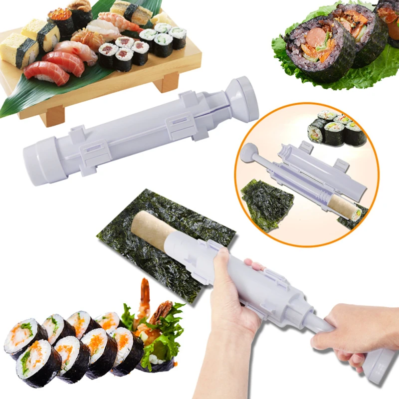 DIY Sushi Bazooka Maker Set Cylinder Japanese Sushi Roller Rice Meat Ball  Vegetable Mold Making Machine Kitchen Gadgets Tools - AliExpress