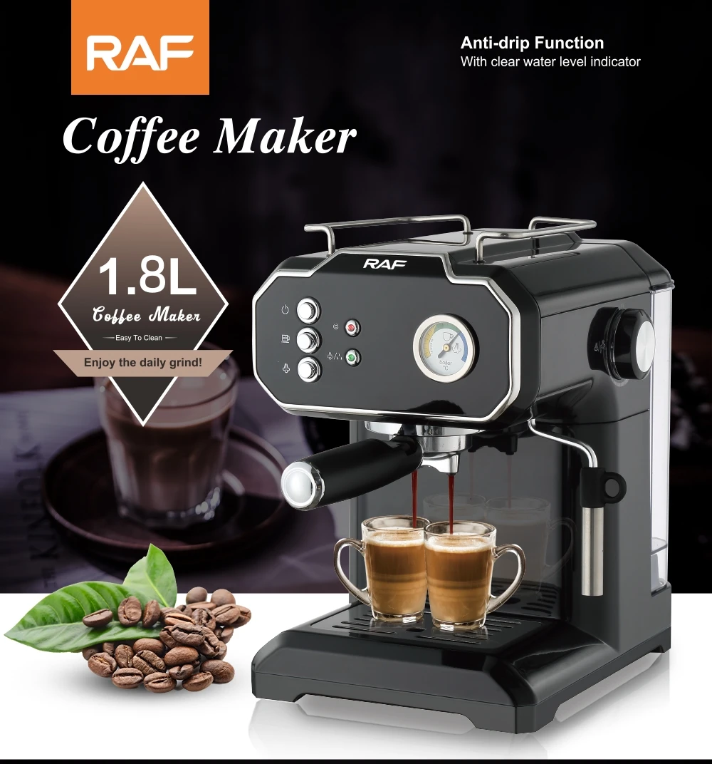 Automatic Coffee Machine 1.8L 850W Anti-drip Function Commercial Espresso Coffee Maker