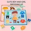 Montessori Educational Learning Puzzle SetDress Up Toy Early Learning Educational Toy Pretend Play Set for Girls 1