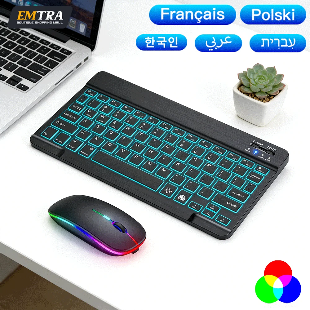 Multilingual RGB Backlit Bluetooth Keyboard - Universal