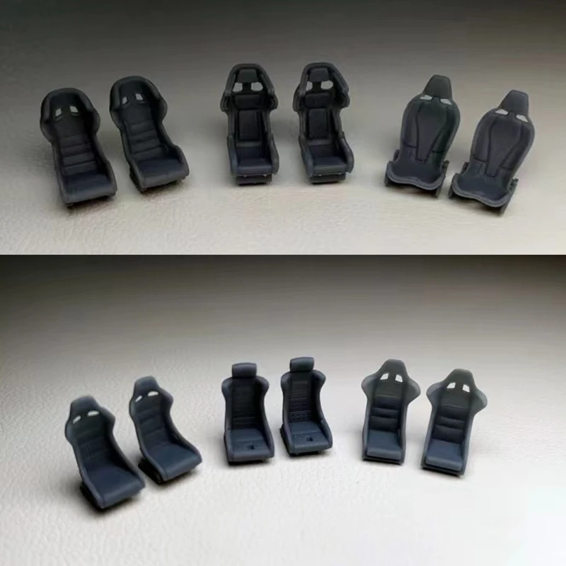 Hobby Venom 1/64 Model Car Modified Parts Sports Seat Sets Safety Belt (Seats Not Painted , Pictures are for Reference Only)