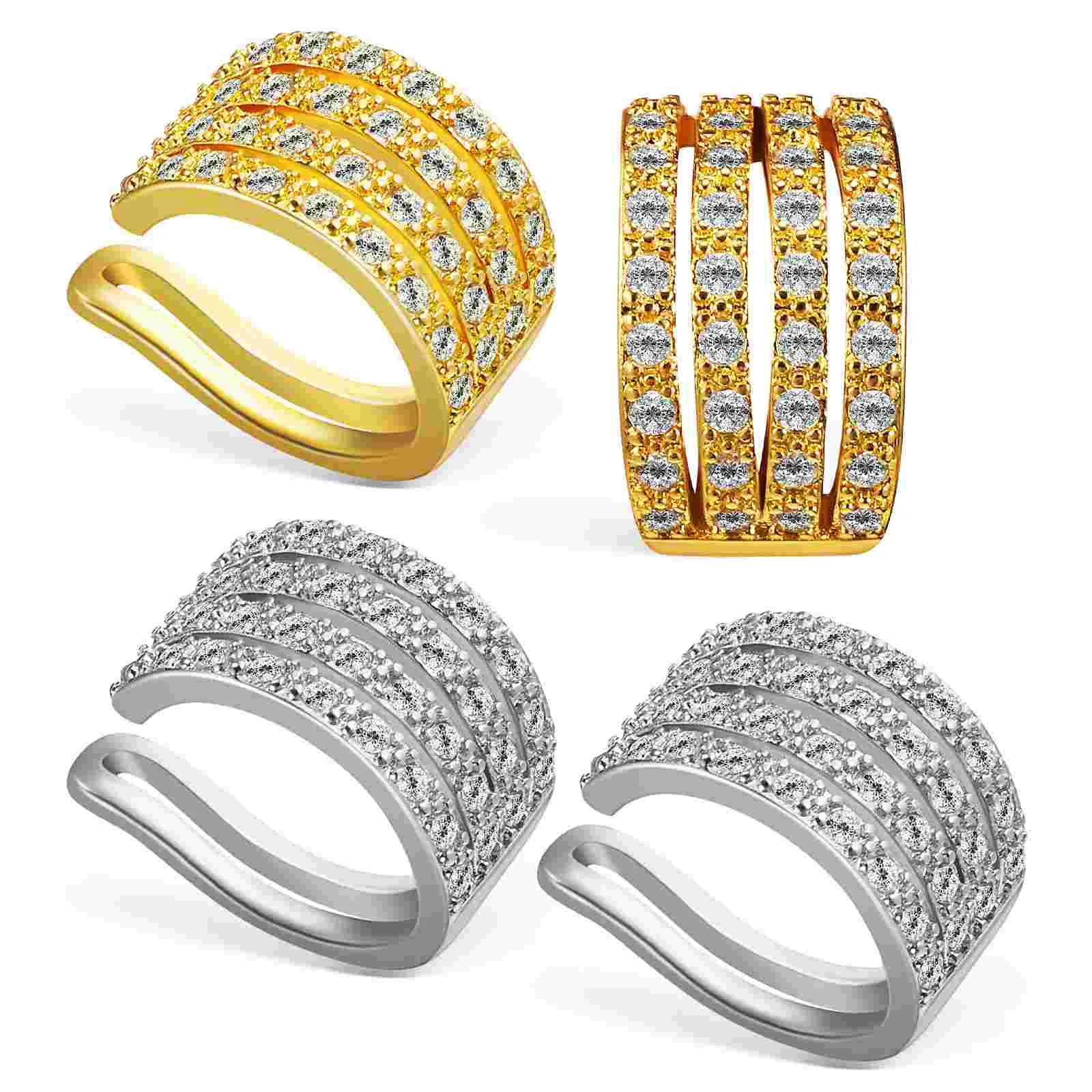 

4Pcs Conch Piercing Jewelry Women Girls Sparkling Cubic Zirconia Ear Non-piercing Jewelry