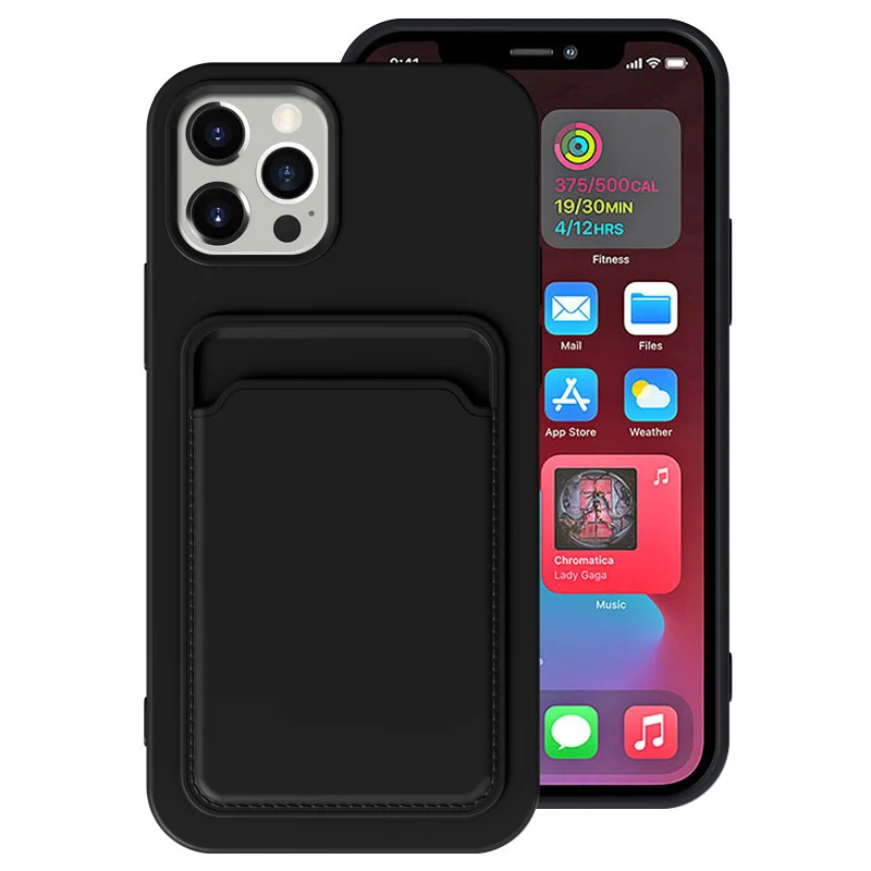 Frosted Soft Protective Phone Case with Card Pocket