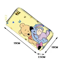 Disney Winnie the Pooh Wallet Cartoon Piglet Eeyore Tigger Womens Blocking Leather Zip Around Wallet Long Purse Credit Card 2