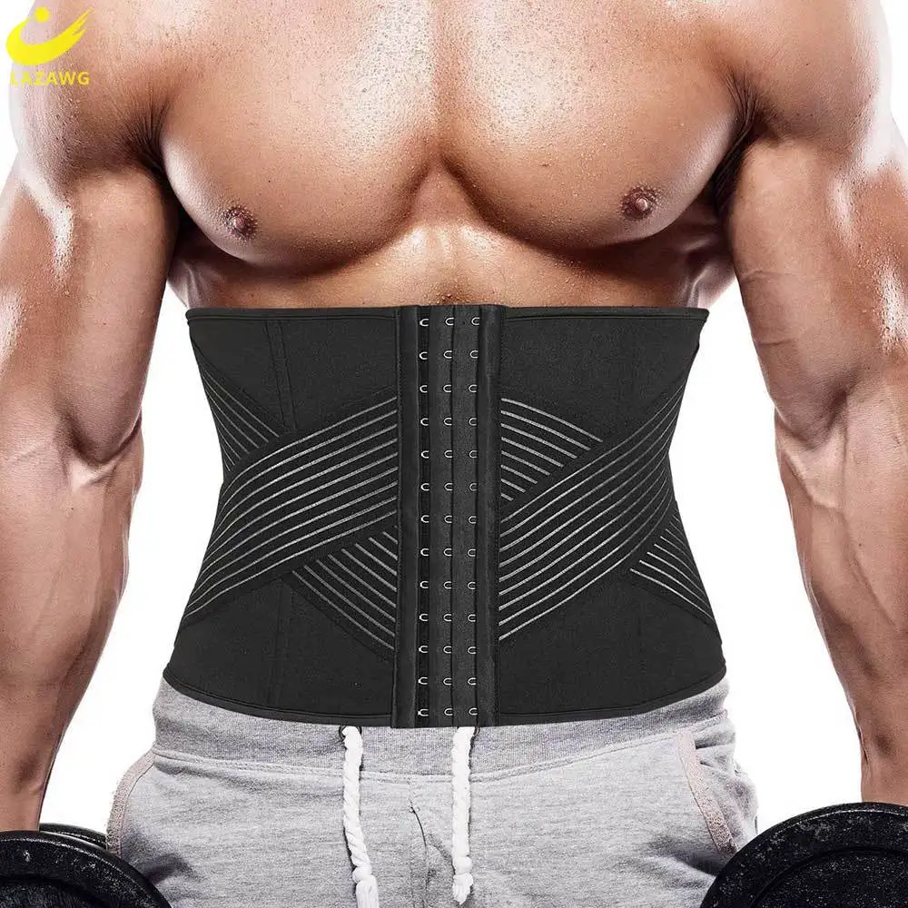 LAZAWG Men Waist Trainer Belt Neoprene Body Shaper Weight Loss Tummy Girdles Sweat Corset Belly Band Fat Burner Band Slimming