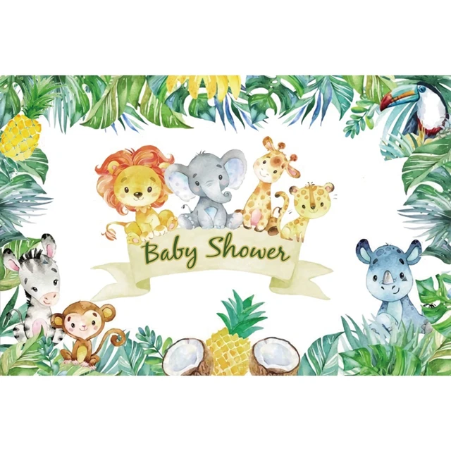Safari 1st Birthday Backdrop Jungle Tropical Forest Wild One Animal Party Photography Newborn Baby Shower Photo Background Props NWH14787