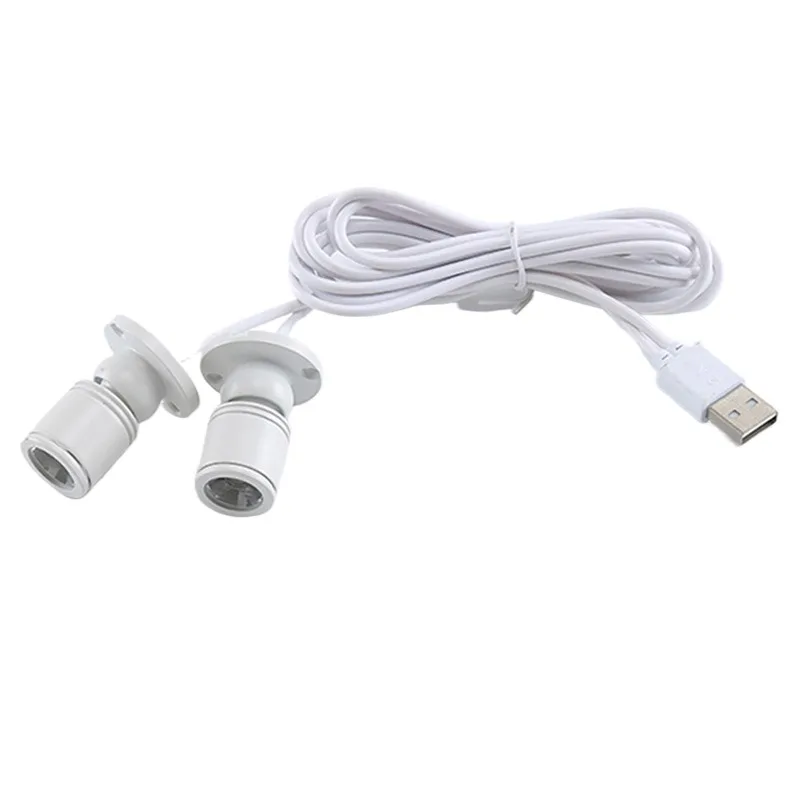 3W DC5V Led USB Spotlight Jewelry Cabinet Showcase Counter Lamp Surface Mounted Ceiling Spot Light USB 5V Interface 2 in One