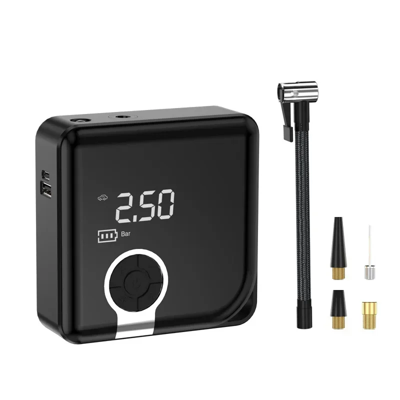 Mini Car Inflator Pump 12V Portable Wired Digital Air Compressor Car Tyre Inflatable Pump LED Light For Car Motorcycle Bicycle