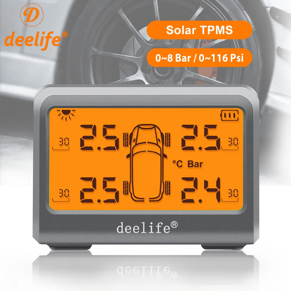 Deelife-Tpms 태양열 타이어 압력 모니터링 시스템, 4 륜 타이어 센서, 자동차 Tpms _ - Aliexpress Mobile