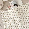 110X140cm Flower Print Baby Quilt Newborn Nap Quilts Soft Cotton Infant Blanket Fall Winter Swaddle Wrapped Bedding 5