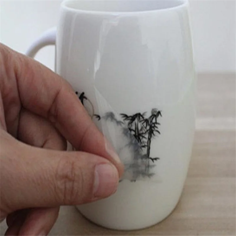 필름 프리 워터슬라이드 데칼 용지 레이저 투명 테두리 없는 워터슬라이드 데칼 전사 프린팅 용지 DIY A4 세라믹 머그컵용