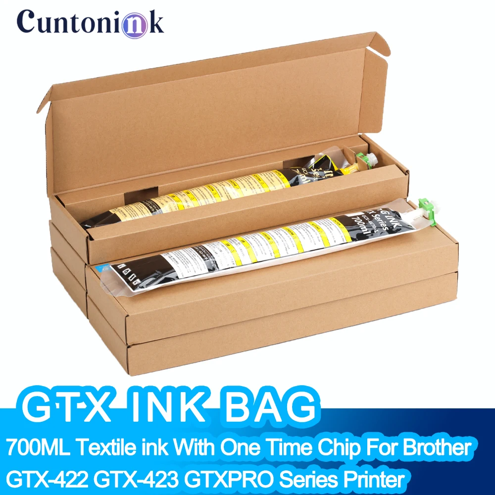 

700ML GTX Ink Bag With One Time Chip Textile DTG INK For Brother GTX-422 GTX-423 GTXPRO Series Printer