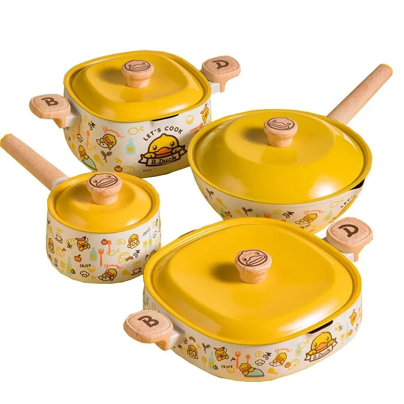 Multi-Function Milk Pot - Frying Pan - Yellow - With Removable Handle -  ApolloBox