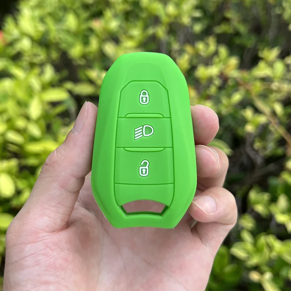 Custodia In Silicone Verde Per Chiave Auto Citroën E Peugeot - Modelli Berlingo, C3, C4, 208, 308 E Altri