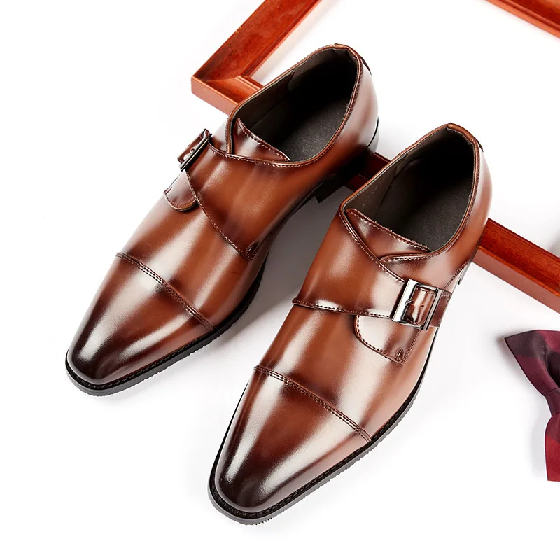 

Men Genuine Leather Formal Dress Shoes Male Handmade Oxfords Fashion Office Business Flats Luxury Wedding Shoes