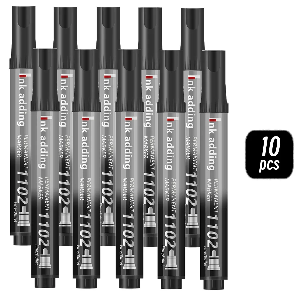Pack of 1/10/20 Fine Tip Waterproof Permanent Marker Pens - Quick Drying, Multi-Surface Use on Wood, Stone, Metal & Glass; Assorted Colors