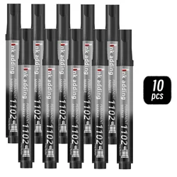 Pack of 1/10/20 Fine Tip Waterproof Permanent Marker Pens - Quick Drying, Multi - Surface Use on Wood, Stone, Metal & Glass; Assorted Colors (10 black)