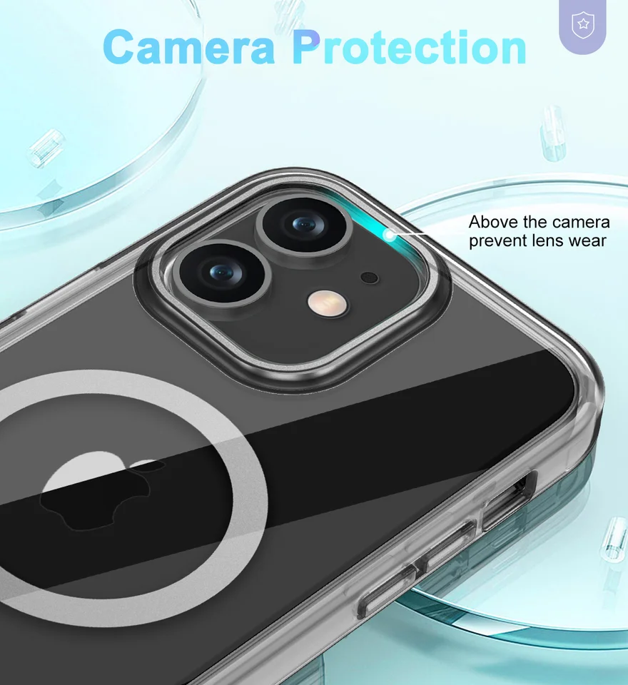 Custodia Magnetica Per IPhone 11 Kuaguozhe | Compatibile MagSafe | Trasparente Anti-Urto Con Vetro Temperato Incluso